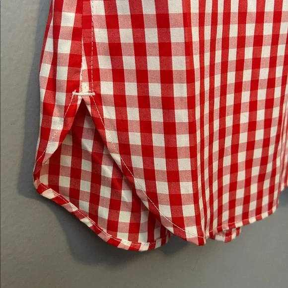 Lands’ End Red white gingham sleeveless shirt cotton size 4 P - Picture 9 of 10